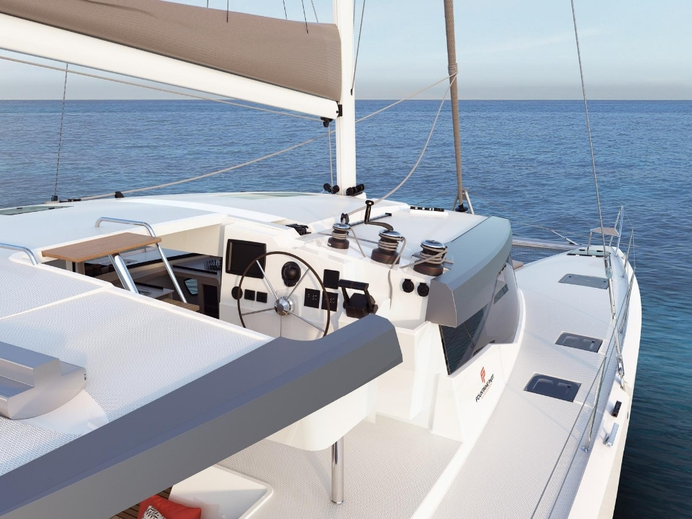 Isla 40 sailing catamaran saloon